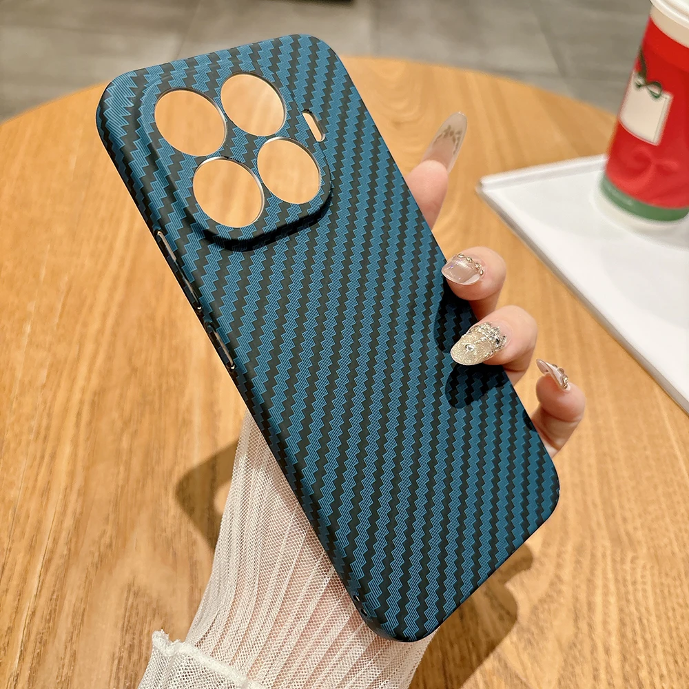 Ultra Thin Dual-Sided Carbon Fiber Phone Case with Stripe Texture and Non-Slip Grip