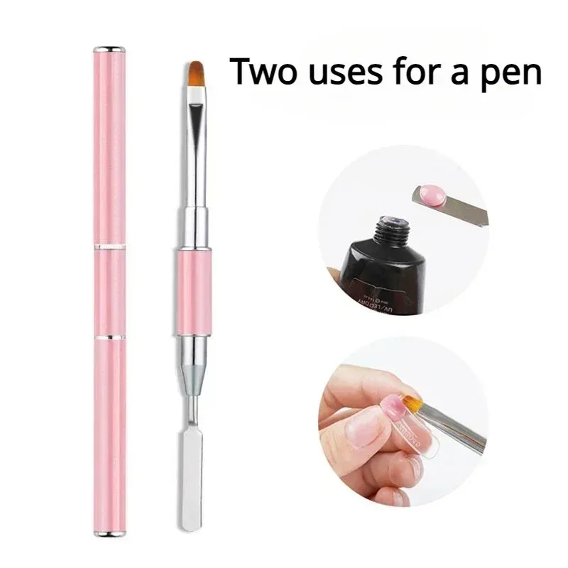 Dual Ended Poly Nail Gel Brush Picker 2 IN 1 Design Nail Brush and Spatula Stainless Steel Gel For Nails Extension Tool Nail Art Brushes Nail Brushes Nail Art Tools Gel Nail Tools