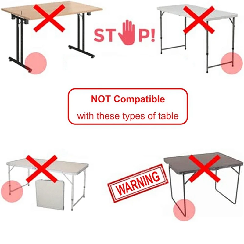 Table Leg Extension For Folding Table Castors-Pack Of 4 Risers With Wheels For Straight And Curved Legs Easy To Use 51Cm