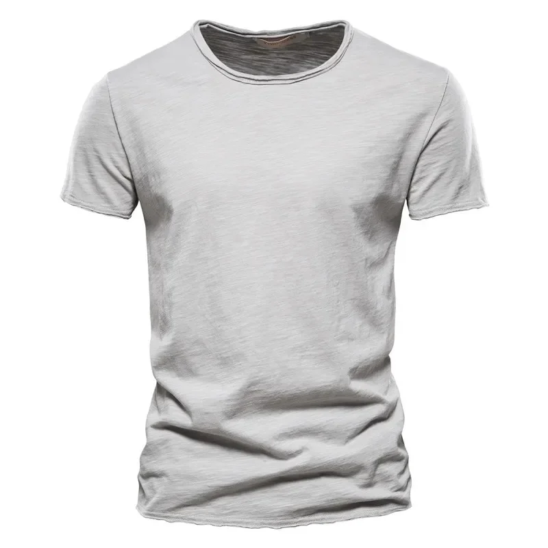 Marke Qualität 100% Baumwolle MÄNNER T-shirt V-ausschnitt Mode Design Slim Fit Soild Männlich Tops Tees Kurzarm T Shirt – Detail 9