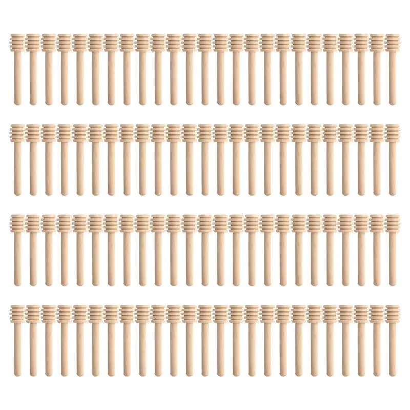 

100pc Spoon Tools Honey Jar Supplies Wood Dipper 100/50pcs Stir Bar Kitchen Practical Handle Mixing Stick Long