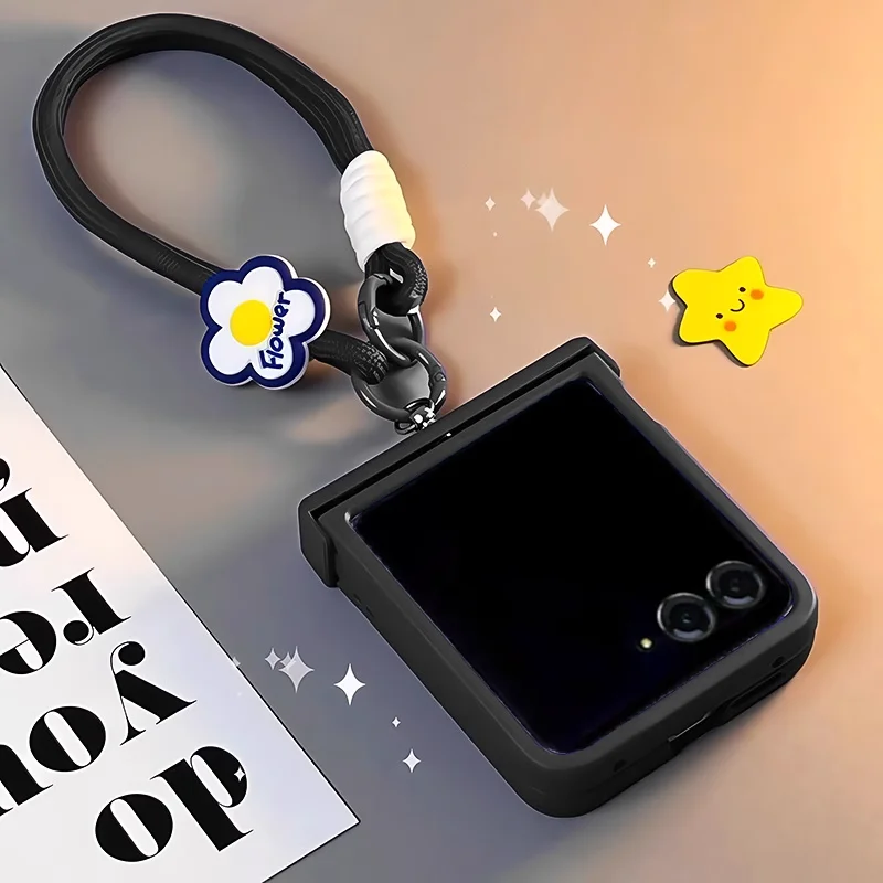 Korean Cute Klein Blue Portable Flower Rope Phone Case