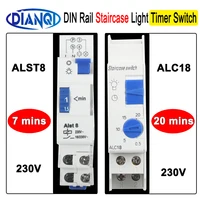 DIN Rail Timer Switch for Staircase Lighting Controller ALST8 1-7 minutes ALC18 1-20 Minutes Interval 18mm Single Module 1