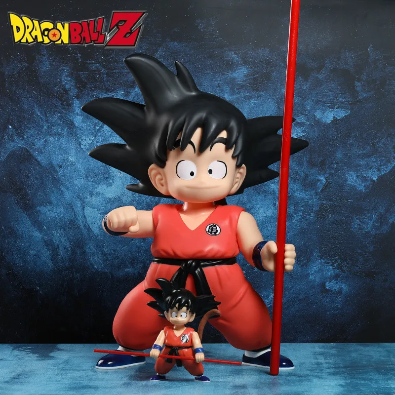 

50cm Dragon Ball Figure Large 1:1 Childhood Long Stick Goku Joints Are Movable Trendy Vinyl Doll Anime Model Ornaments Toy Gifts