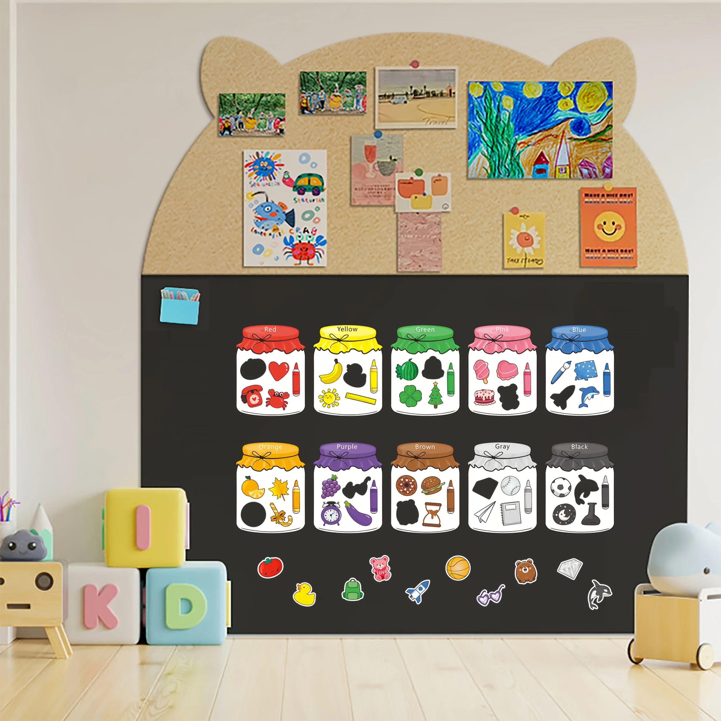 Magnetisches Sortierset mit Farberkennung, pädagogisches Magnet-Obstspielzeug für Babys, Kleinkinder, Kinder, Magnete für Kühlschrank, Whiteboard – Detail 9