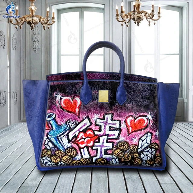 Women Luxury Designer Purses And Handbags Genuine Leather Bags Draw LOVE  Name Letters Hand Painted Custom Bags Designer Brand