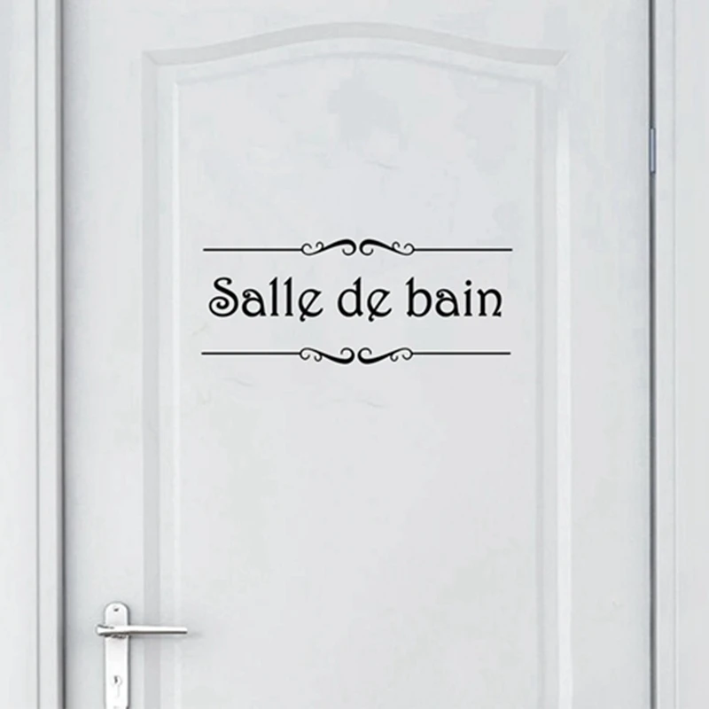 French Version Funny Toilet Entrance Sign Vinyl Wall Sticker Decals Salle de bains Toilettes Letter Decals France Home Decor Toilet Wall Stickers Toilet Stickers Vinyl Stickers