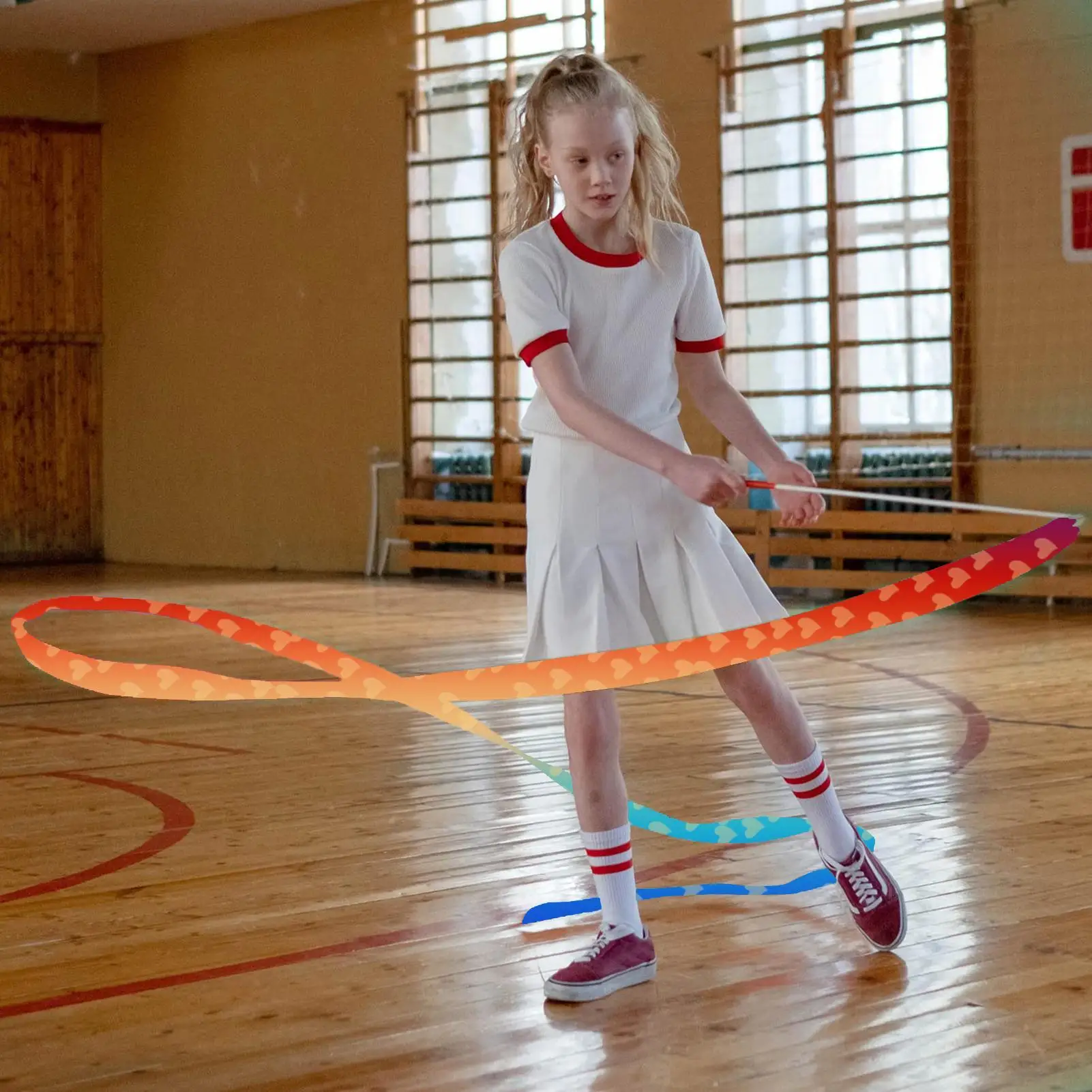 Nastri da Danza per Bambini, 2 Metri di Lunghezza, in Seta Arcobaleno, per Sacchetti Regalo, Forniture per Feste, Fascia da Ginnastica per Bambini - immagine 4