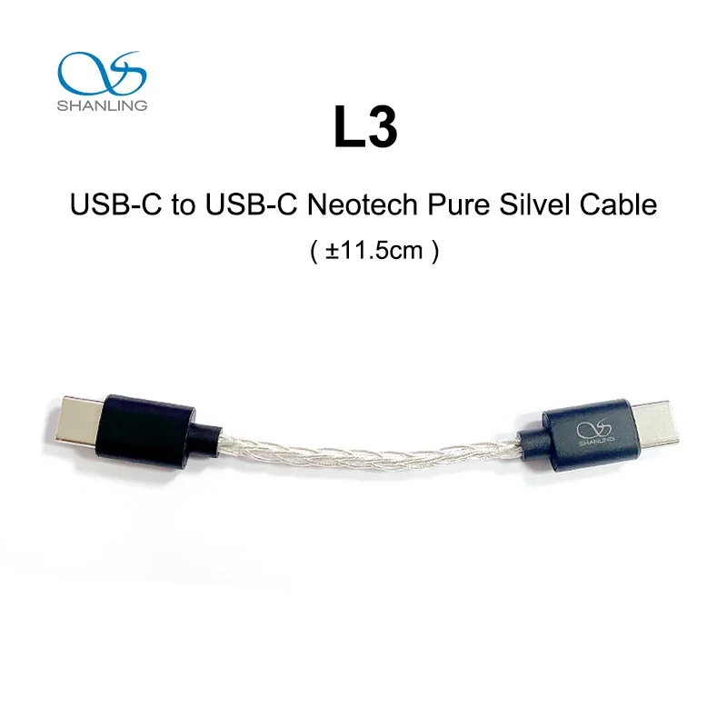 Audio Cable SHANLING L3 USB-C to Neotech Pure Silvel Cable Audio Lines for UA3/UA5