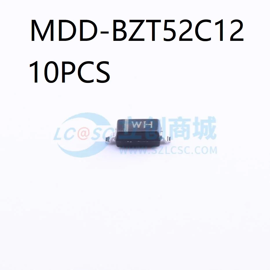 

50 шт. устройства электронного источника стабилитра, полупроводник MDD BZT52C12 12V100nA IC, электронные диоды, расходные материалы