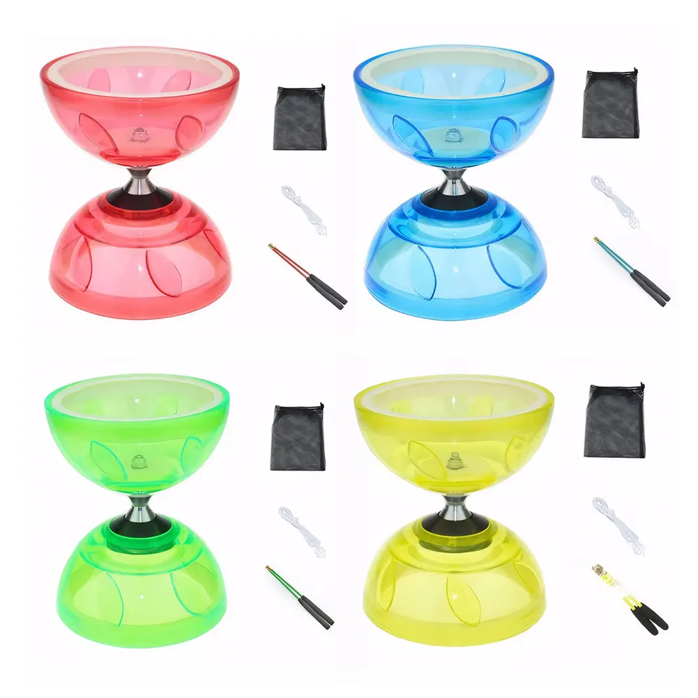 Chinese Yoyo Diabolo Set with 2 Diabolo Sticks String and Net Bag Triple Bearing Juggling for Adults Kids