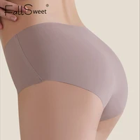 FallSweet 3 pièces culottes en soie glacée sans couture pour femmes slips invisibles Ultra-minces solide doux sous-vêtements respirants Lingerie confortable 3