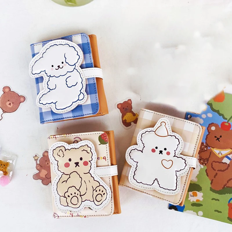 Cute Bear Women Wallet Money Bag Short Coin Purse Female Student Cartoon Card Holder Leather Card Bag Three Fold Wallet Clutch 2
