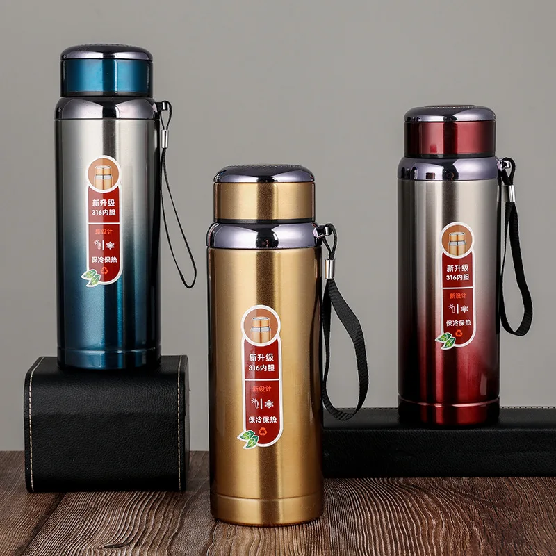 800ml 1000ml stainless steel thermal water bottle led temperature
