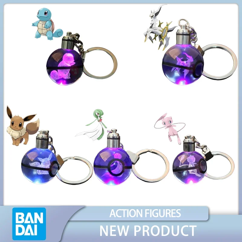 Anime Pokemon Portachiavi In Cristallo Snorlax Figure Ciondolo Con Incisione 3D Pikachu Eevee Charizard Mew Eevee Model