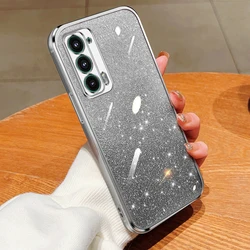 Luxury Glitter Plating Clear Case Cover for Moto EDGE 20 (Silvery)