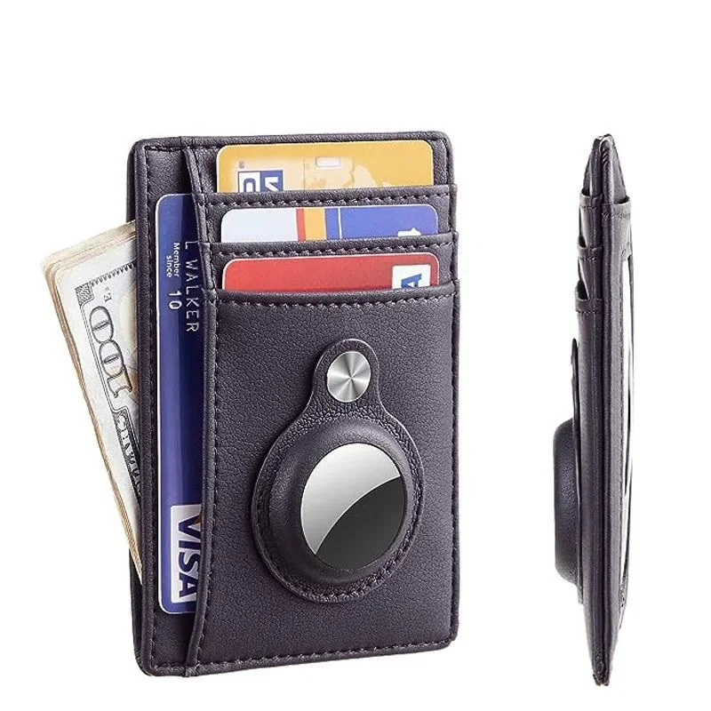 New RFID Blocking Airtag Wallet Slim Minimalist Credit Card Holder For AirTag Protective Case Anti-lost Protective Purse