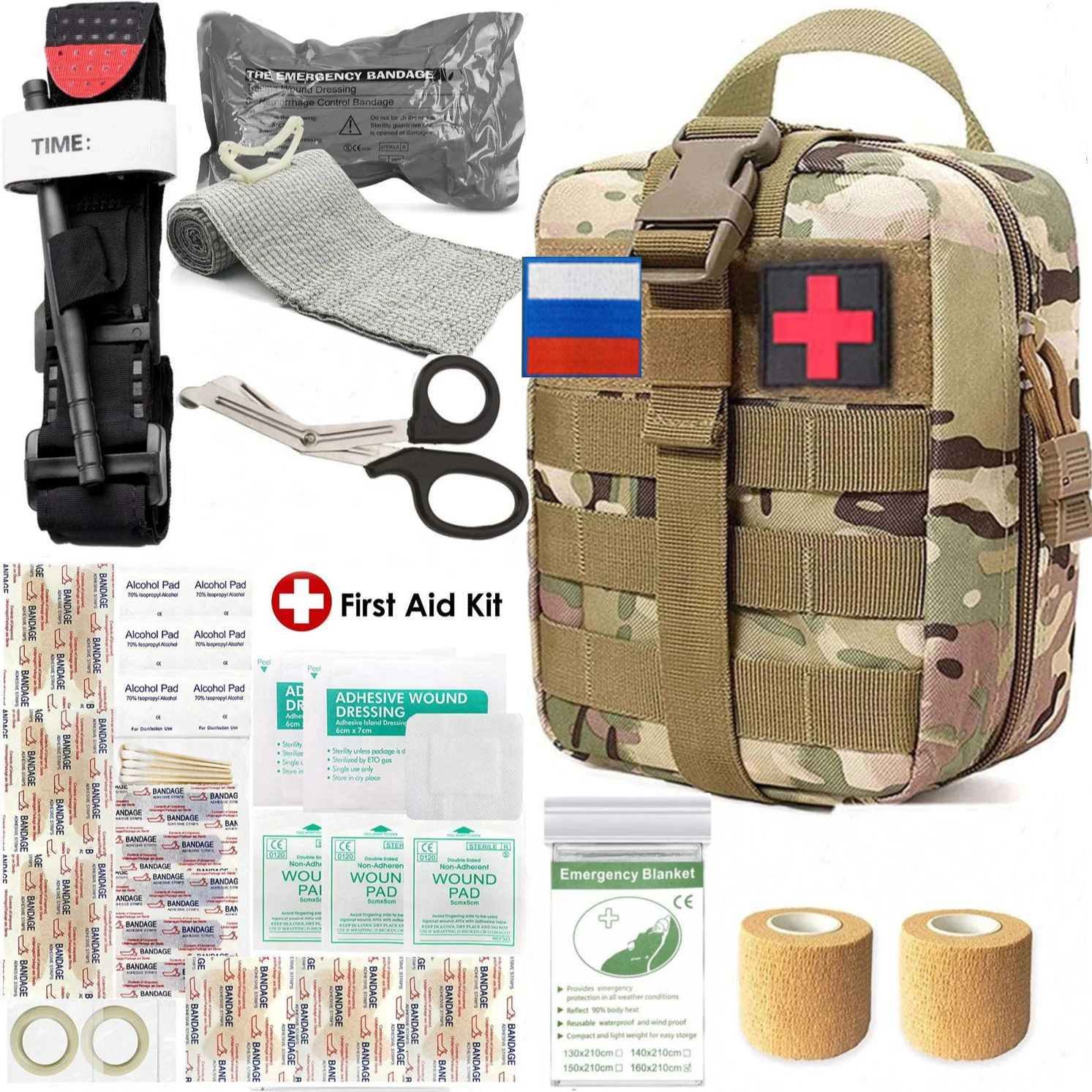 

Emergency Survival First Aid Kit Military Tactical Admin Pouch EMT Bug Out Bag Camping Gear Tactical Molle IFAK EMT for Trauma