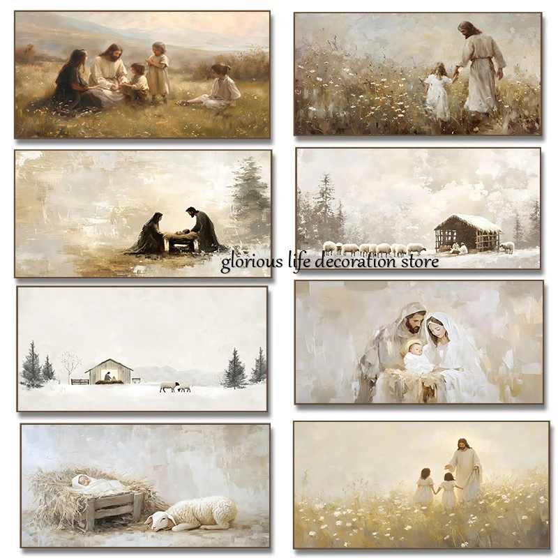 Birth of Jesus Canvas Paintings 1