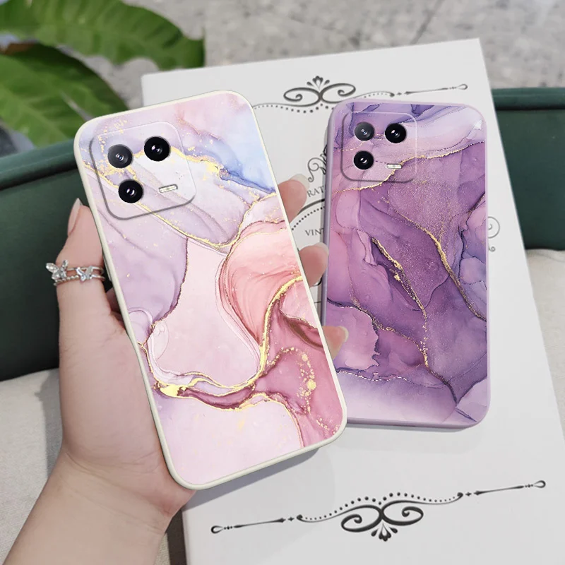 Elegant Gold Marble Liquid Silicone Phone Case Cover