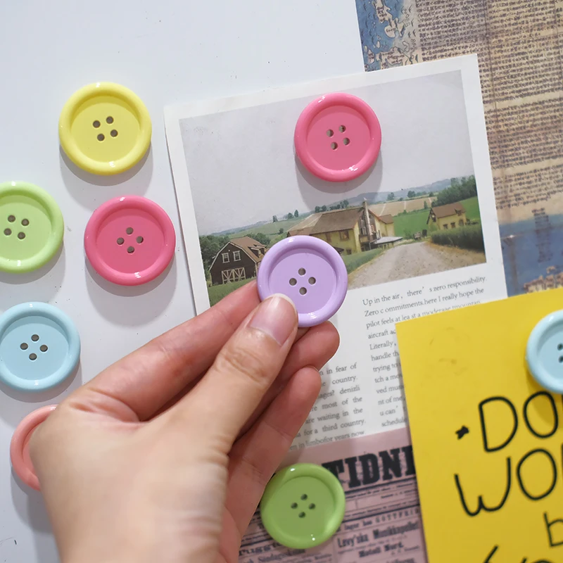Candy Colored Buttons Fridge Magnet Photo Message Board Magnetic Home Decoration