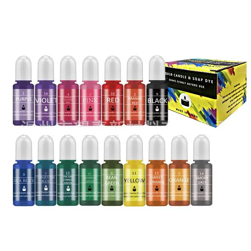 16 Colors Candle Wax Pigment Non-Toxic Soy DIY Soap Dyes