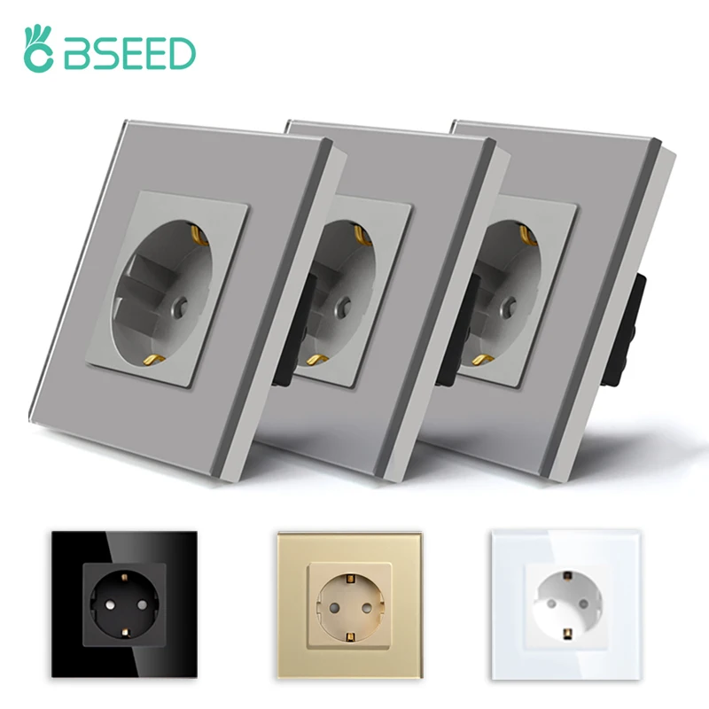 BSEED-EU-Standard-Wall-Socket-Glass-Panel-Sockets-Power-Outlets-16A-For ...