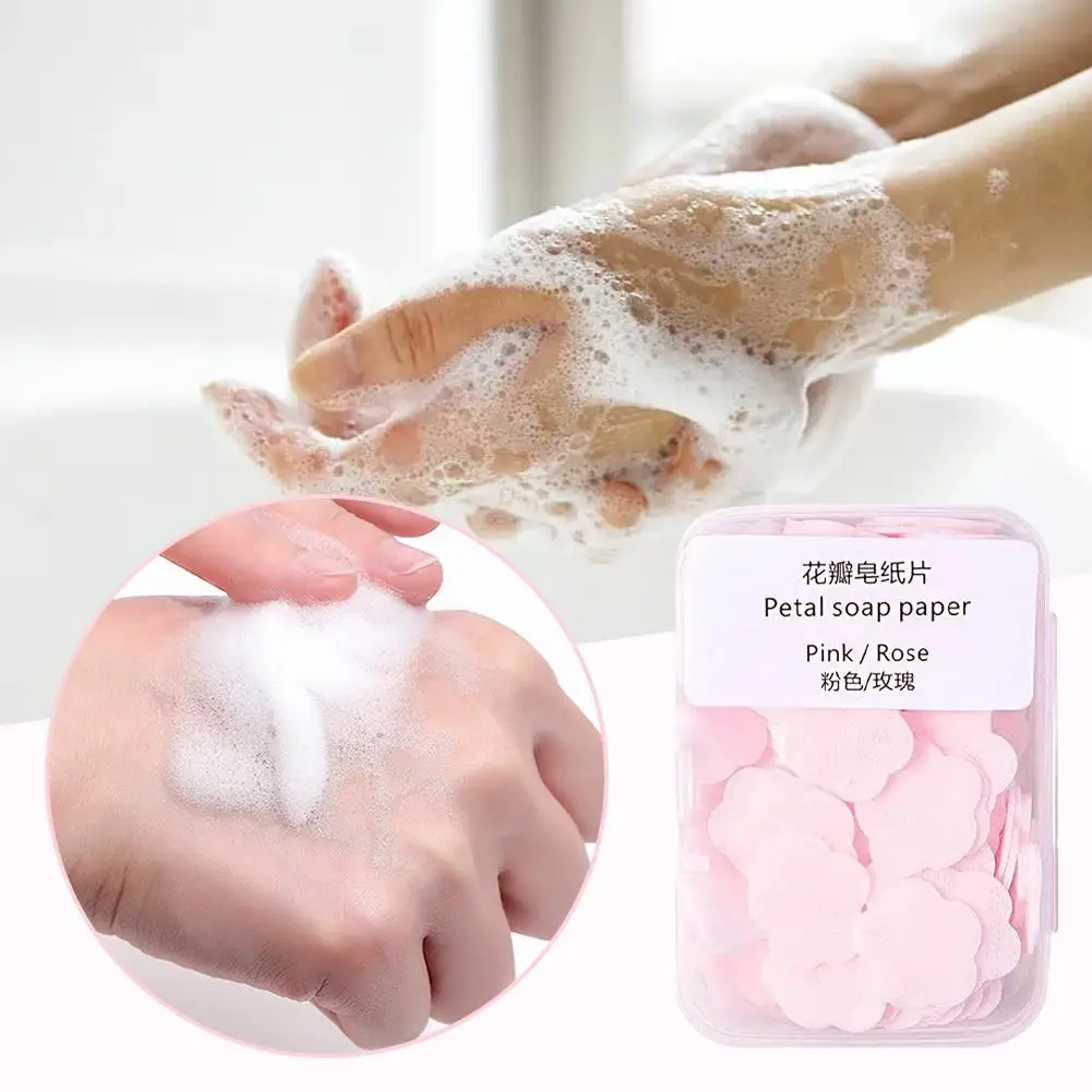 

Portable Petal Soap Flakes Clean Hygienic Fun Moisturizing Use Petal Cleaning Hand Pcs/bag Student Style Refreshing 1000 An R6P1