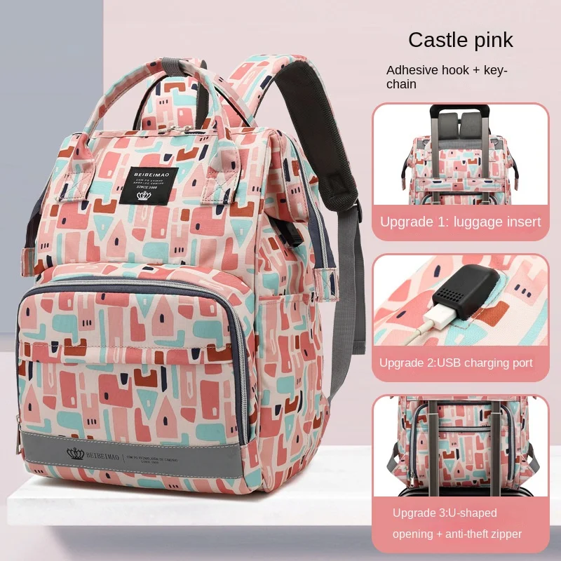 New Maternal and Child Mummy Bag Multi-Functional Backpack Waterproof Lightweight for Going out Large-Capacity Backpack functional and stylish backpacks Stylish Backpacks