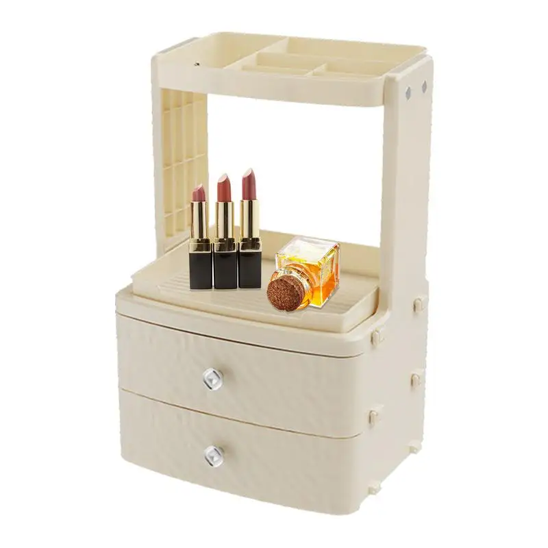 

Makeup Storage Organizer Multi Grids Four Layer Makeup Organizer With Drawer Cosmetic Storage Organizer Large Capacity