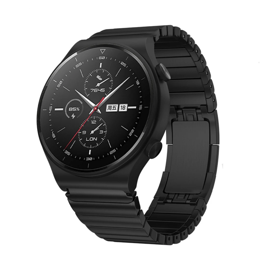 Luxury 22mm Stainless Steel Watch Band - Elegant Metal Bracelet Strap