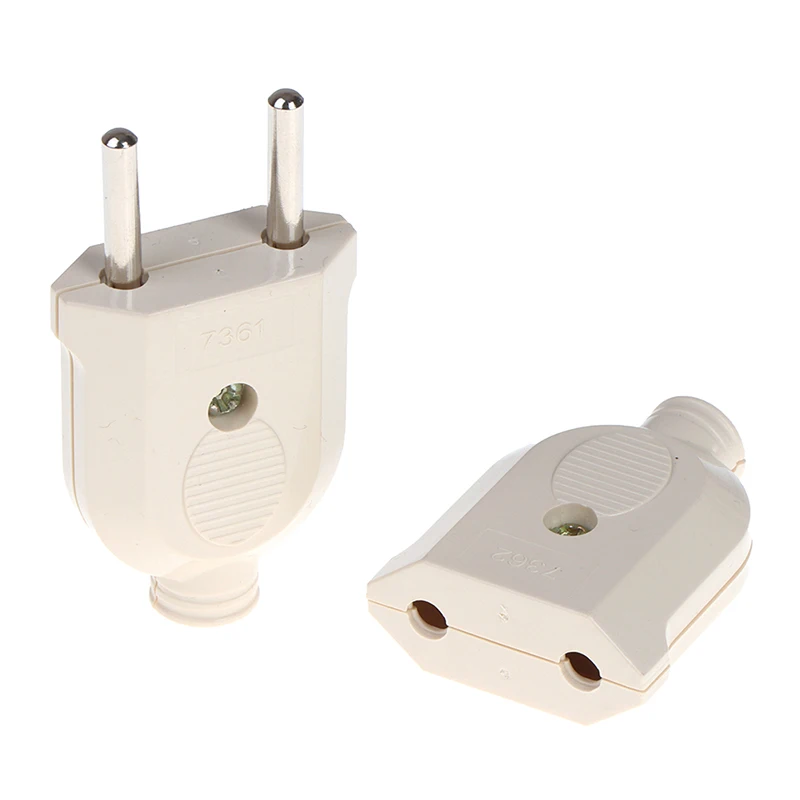 

2 Pin EU Plug Male Female electronic Connector Socket Wiring Power Extension