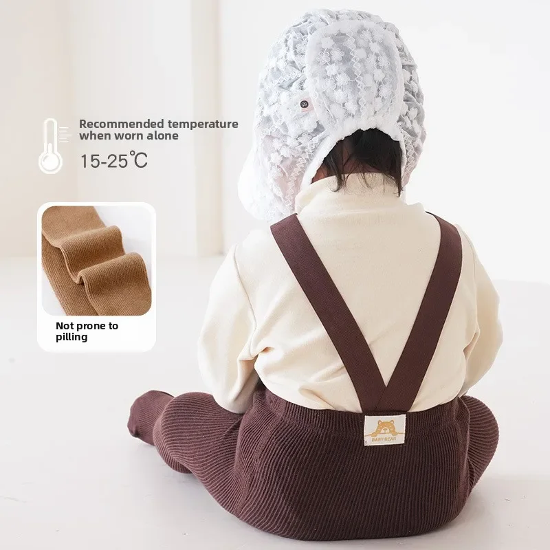 Cute Spring Knitted Tights For Newborn Baby Boys And Girls Solid Pantyhose Casual Suspender Tights Infant Toddler Strap Leggings