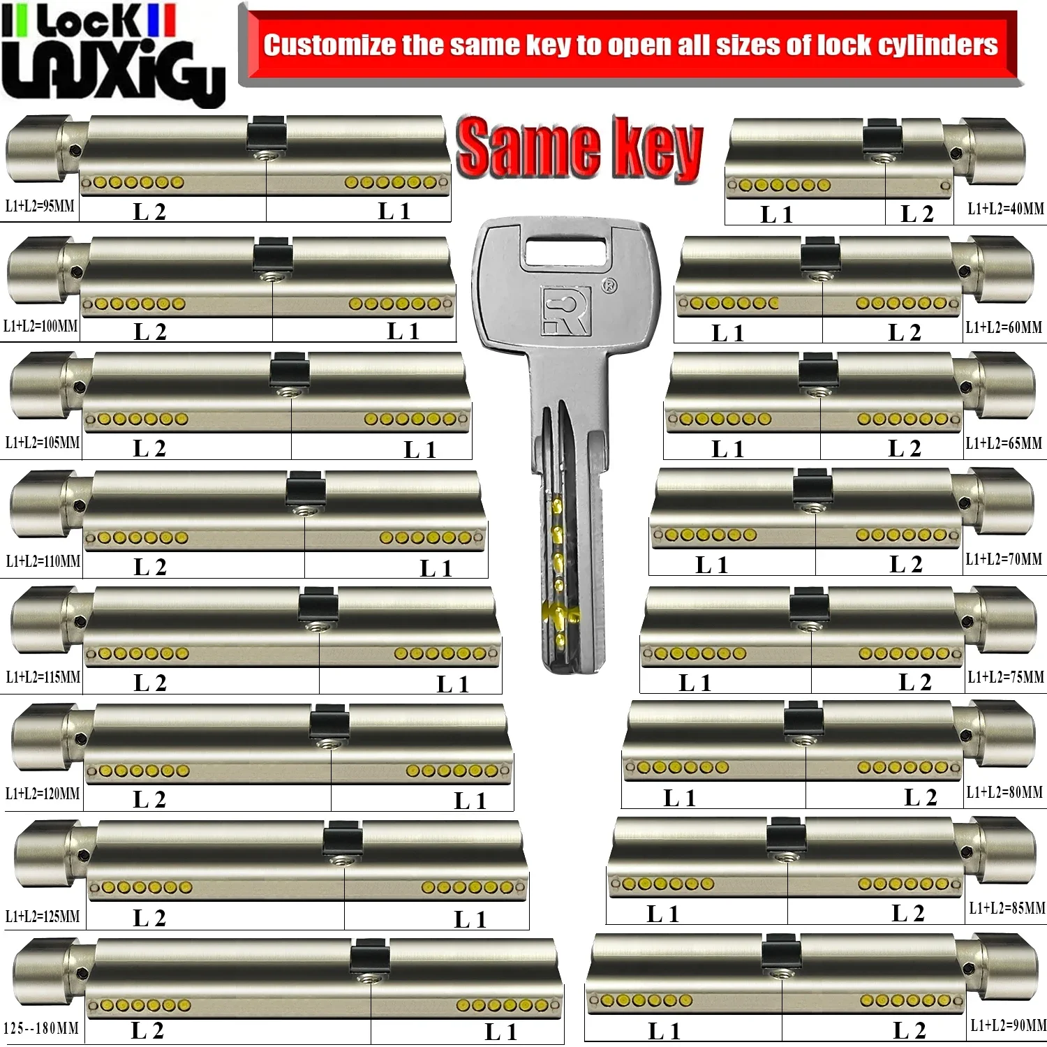 European Standard Door Lock Cylinders All Same Key For Entry Door Gate door lock cylinder