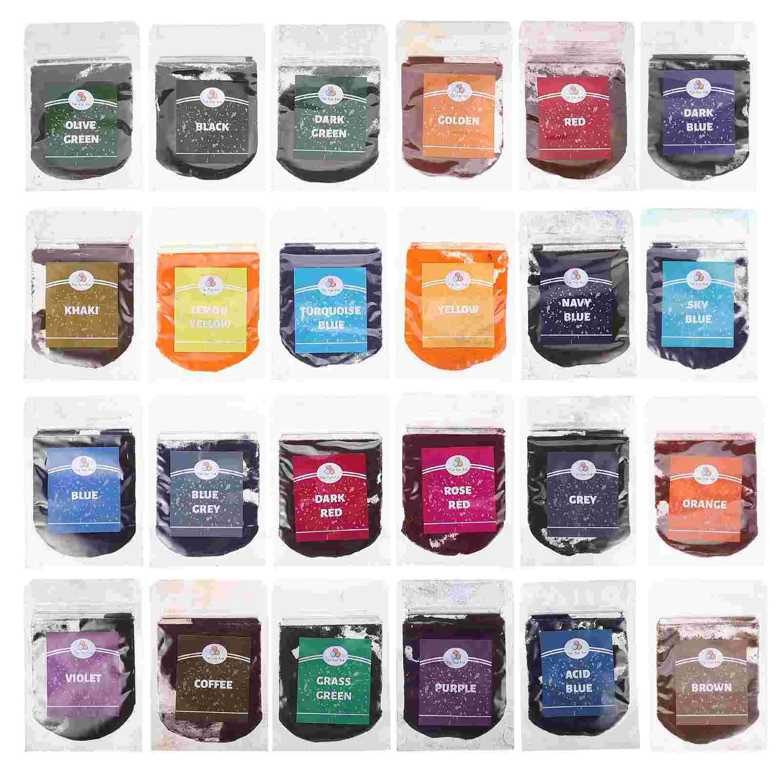 

24Bags Hallowmas Diy Tie-Dye Pigments Powders Refurbished Coloring Agent Cotton Linen Jeans Canvas Pigment Party Decor
