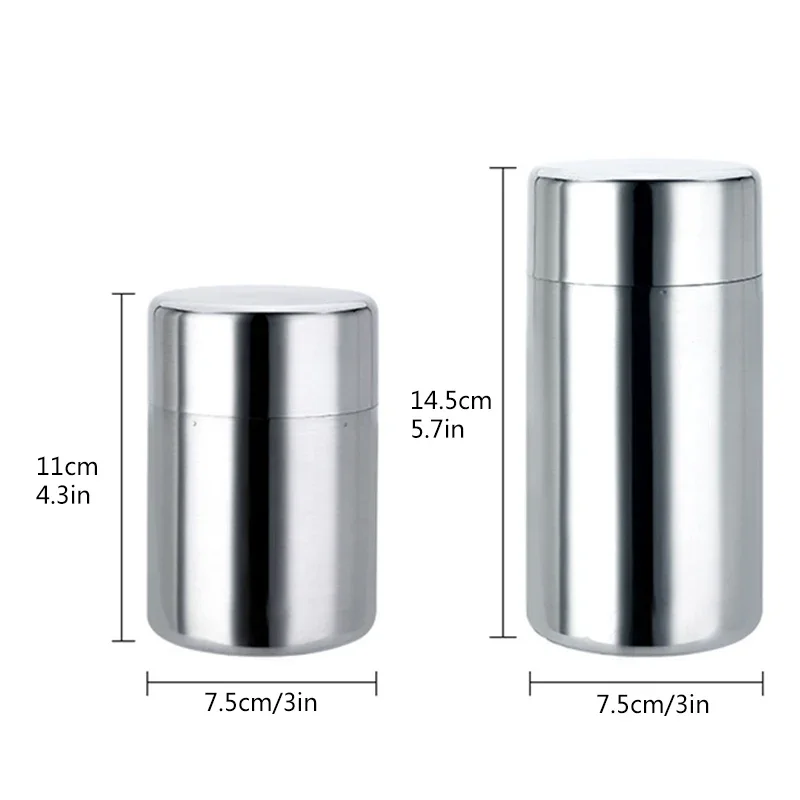 304 Stainless Steel Tea Coffee Sugar Storage Container with Airtight Double Lids Tea Organizer for Loose and Bags Spice tea tin box tea canister airtight container tea bag organizer coffee condiment organizer