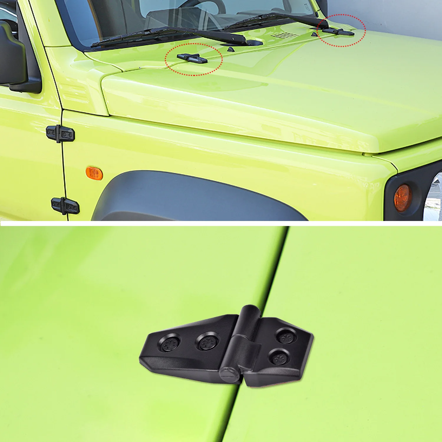 For Suzuki Engine Hood Door Hinge Decoration Cover Trim For Suzuki Jimny JB64 JB74 2018-2020 Exterior Accessories Car Sticker custom bumper stickers