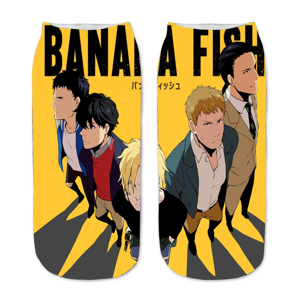 Men Women Socks Anime Banana Fish 3D Printed Cartoon Straight Socks For  Teenager Party Gift Short Sock Kawaii Ankle Sock