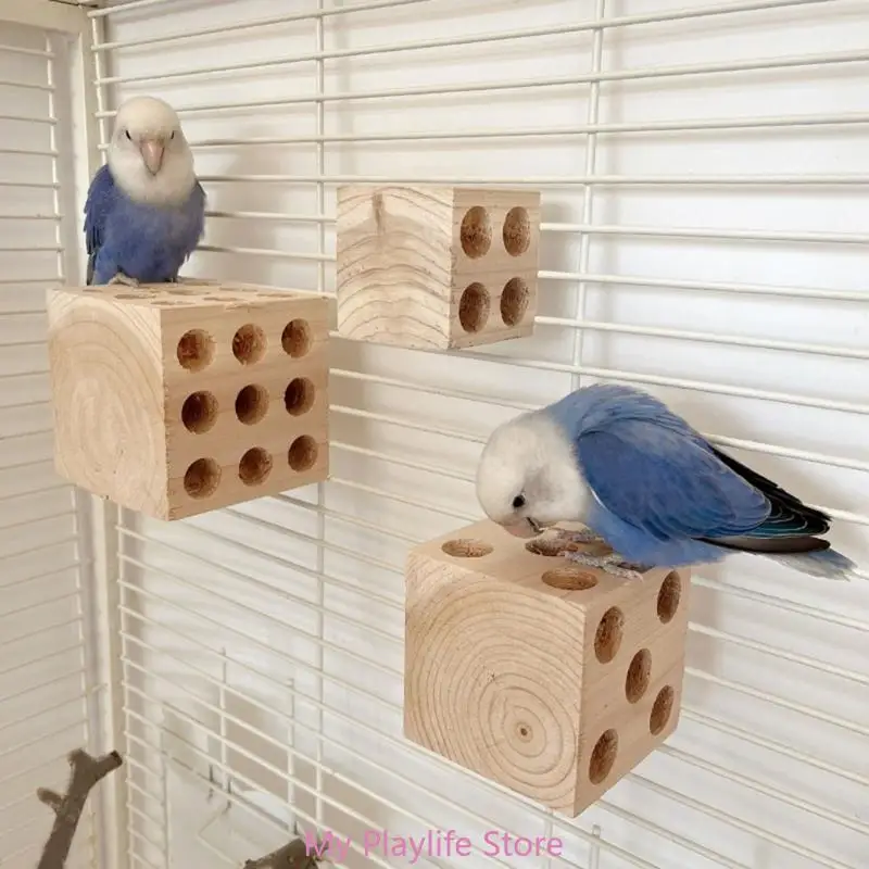 

Parrots Grinding Chew Toy Bird Wood Chew Training Supplies Natural Wood Block Molar Toy for Pet Bird Tearing Grinding