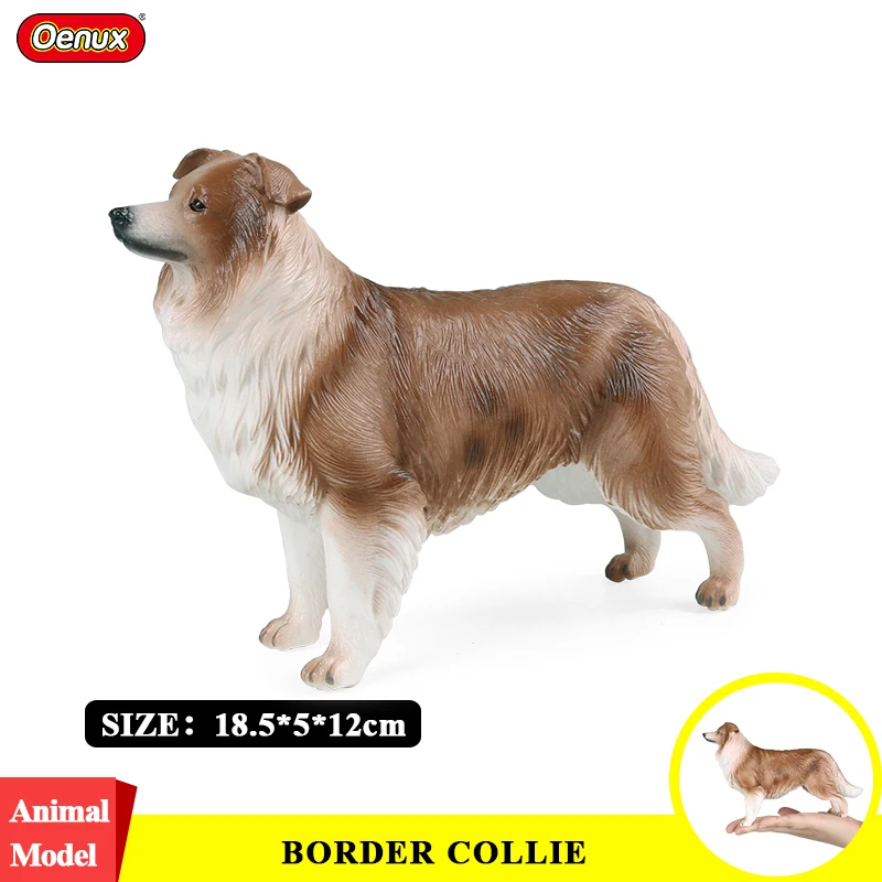 

Classic 18.5*5*12cm Brown Border Collie Simulation Big Dog Pet Animals Model Action Figures PVC High Quality Toy Kids Gifts