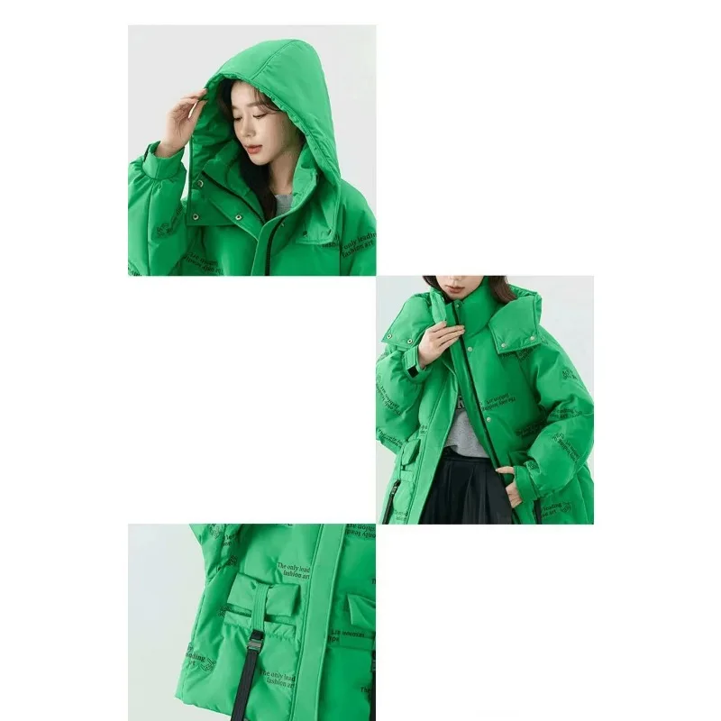 2023 New Women Down Jacket Winter Coat Female Warm Thickened Parkas Loose Short Code Outwear Fashion Hooded Large Size Overcoat