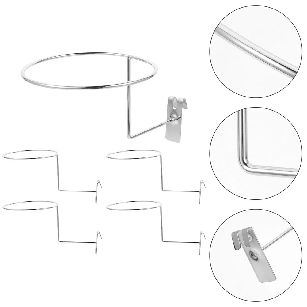 

6 Pcs Hats Pegboard Rack Display Holder Ball Storage Wall-mounted Football Basketball