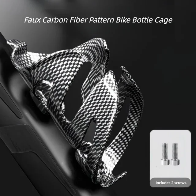 Carbon Fiber Texture Bike Bottle Cage | High-Strength PC Plastic Water Bottle Holder for MTB & Road Bikes