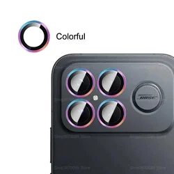 Enhanced Camera Lens Film with 9H Tempered Glass Screen Protector and Metal Ring for y8 (Colorful)
