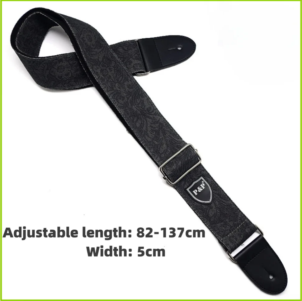 Enhanced Denim Cotton Guitar Strap – Adjustable & Padded for Comfort