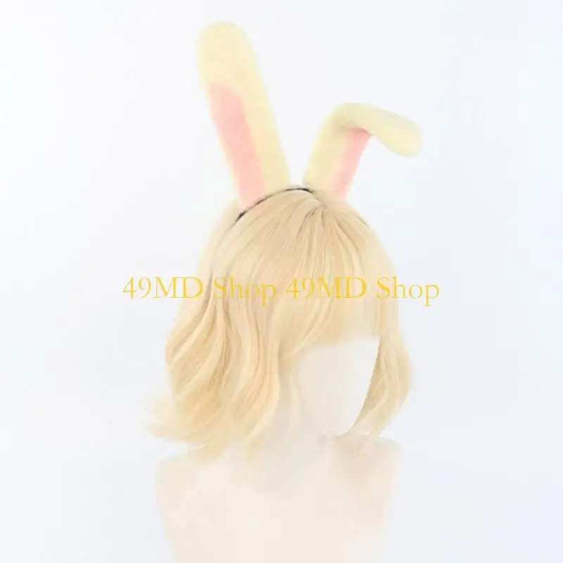 49MD Cosplay Anime Make -up Kopfband Stirnband Adorkable Kaninchenohren für Festival – Detail 9