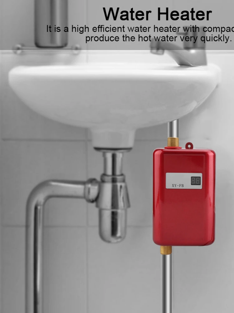 Mini Electric Tankless Hot Water Heater System for Kitchen or Bathroom 110V 3000W US Plug Safe Heater 3