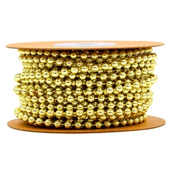 Gold Round Mini Beads Chain Garland for Wedding and Party Decoration - DIY Jewelry Accessories (Gold)