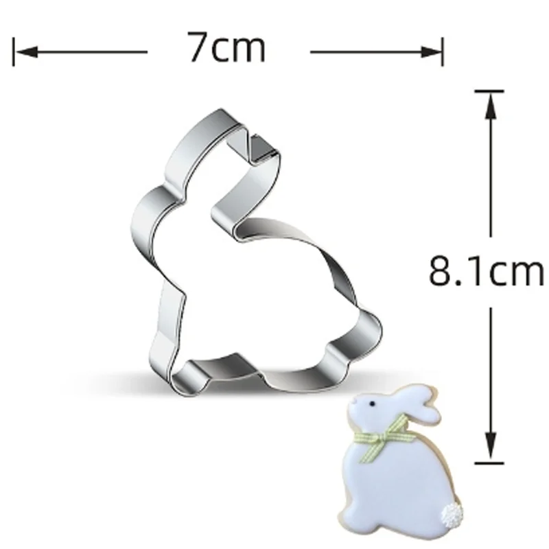 Rabbit Stainless Steel Cookie Cutter Animal Metal Biscuit Mould Fondant Cake Tools Kitchen Accessories Cooking Tools Bakery 1pcs cookie cutter baking mold cookie mould cookie printing mold fondant cutter baking decorating tools cookie maker press kit
