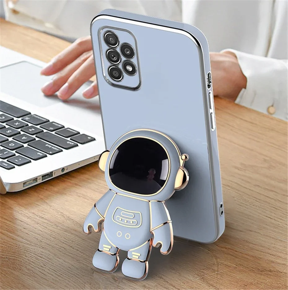 Astronaut Space Plating Holder Candy Color Silicone Stand Case